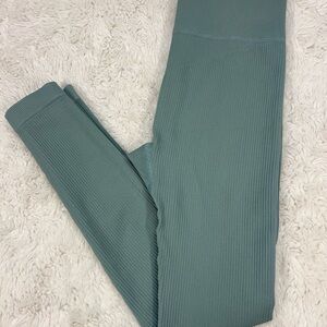 Women’s Ribbed Leggings 2 Pack Medium Mint Green Lavender Stretch Lounge Pants